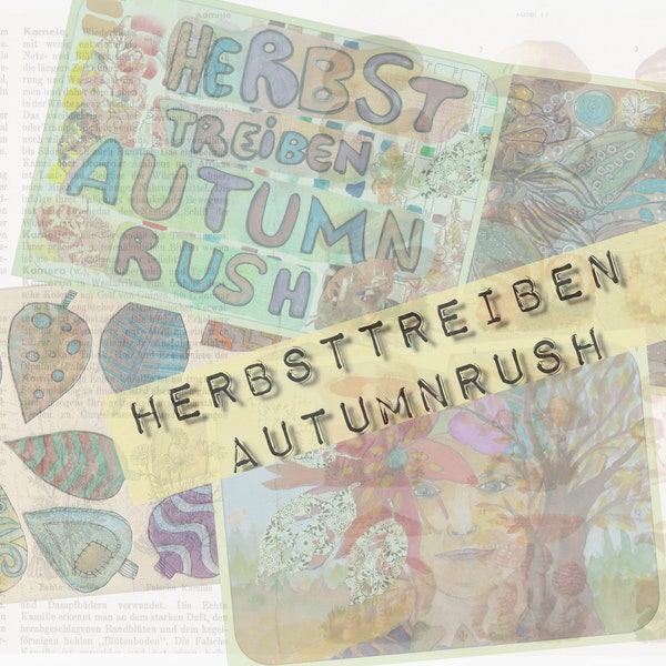 Autumn rush, autumn, autumn rush, autumn, digital paper, junk journal, art journal, creative, colorful, digital paper, gluebook, collages, journal