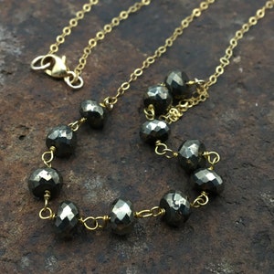 Rich and lustrous natural pyrite necklace