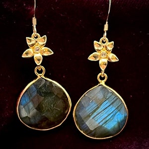 Labradorite drop earrings