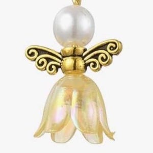 Handmade Pearl Flower Angel Earrings-Floral Easter-Spring Jewelry Yellow