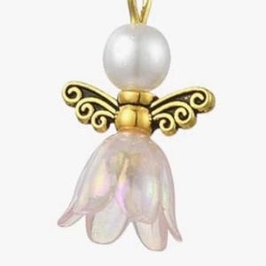 Handmade Pearl Flower Angel Earrings-Floral Easter-Spring Jewelry Pink