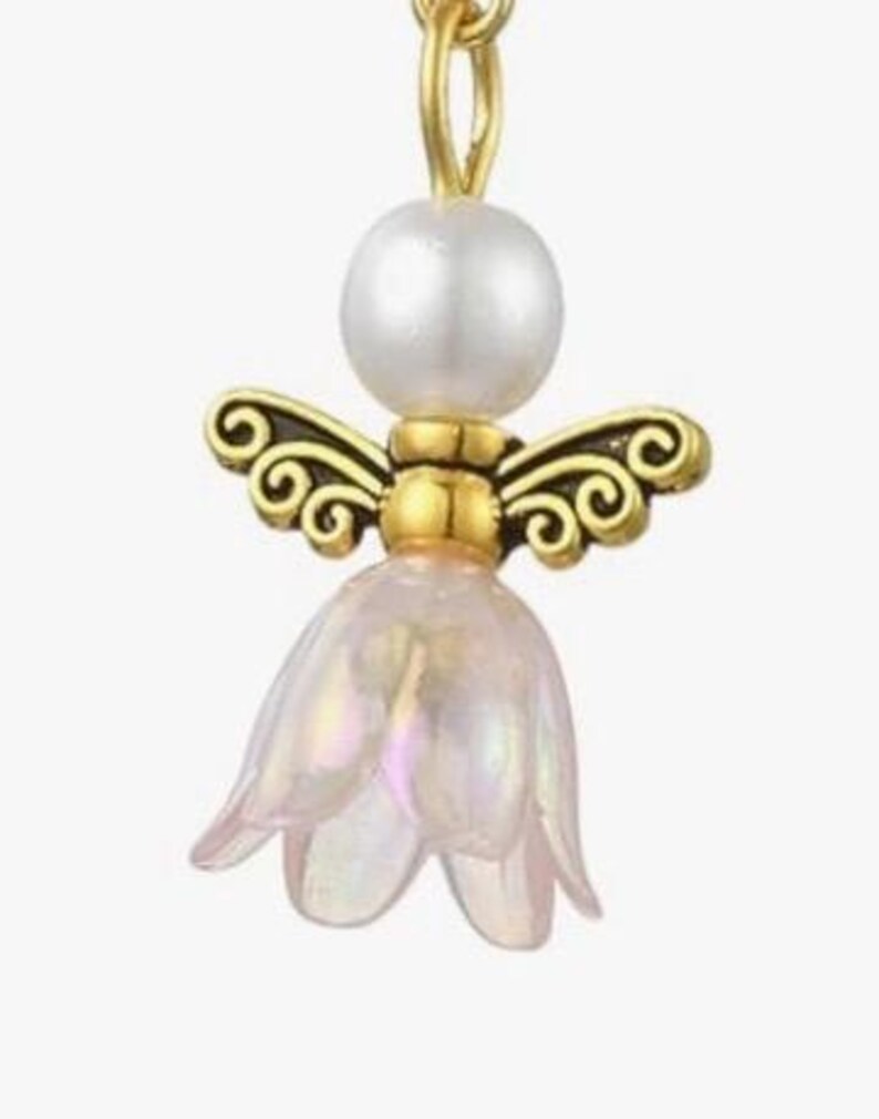 Handmade Pearl Flower Angel Earrings-Floral Easter-Spring Jewelry Pink