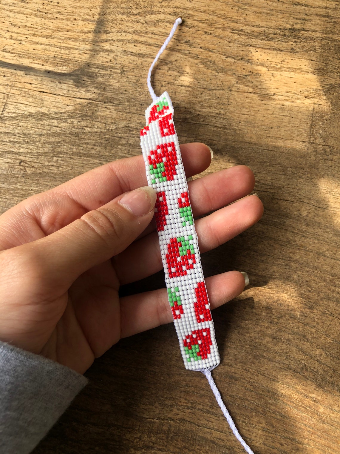 Strawberry bracelet made with beads Etsy