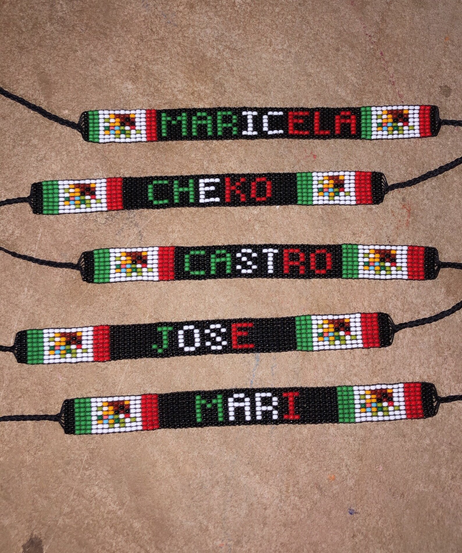 Mexican Flag Bracelet With Name Etsy.de