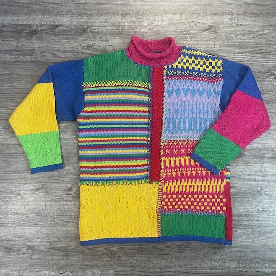 Vintage 90s LizWear Multi-Colored Textured Patter… - image 1