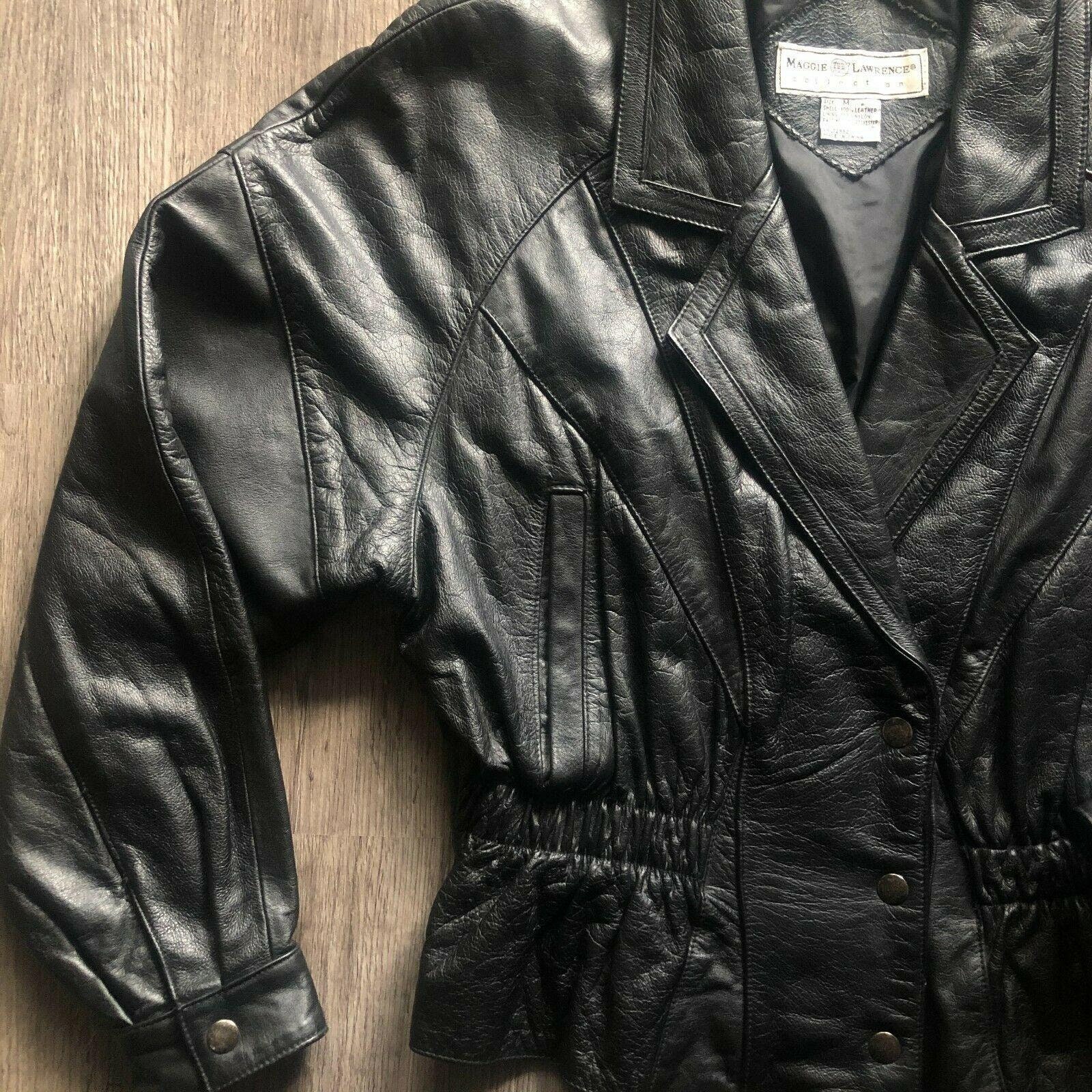 Vintage Maggie Lawrence Collection Cinched Waist Black Leather Etsy