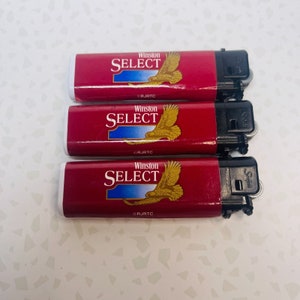 Vintage 90s DEADSTOCK Winston Select Cigarettes RJ Reynolds Tobacco Red Lighter