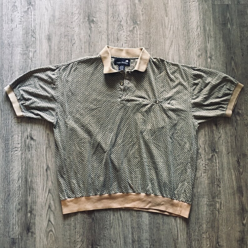 Vintage Beige Pattern Large Polo