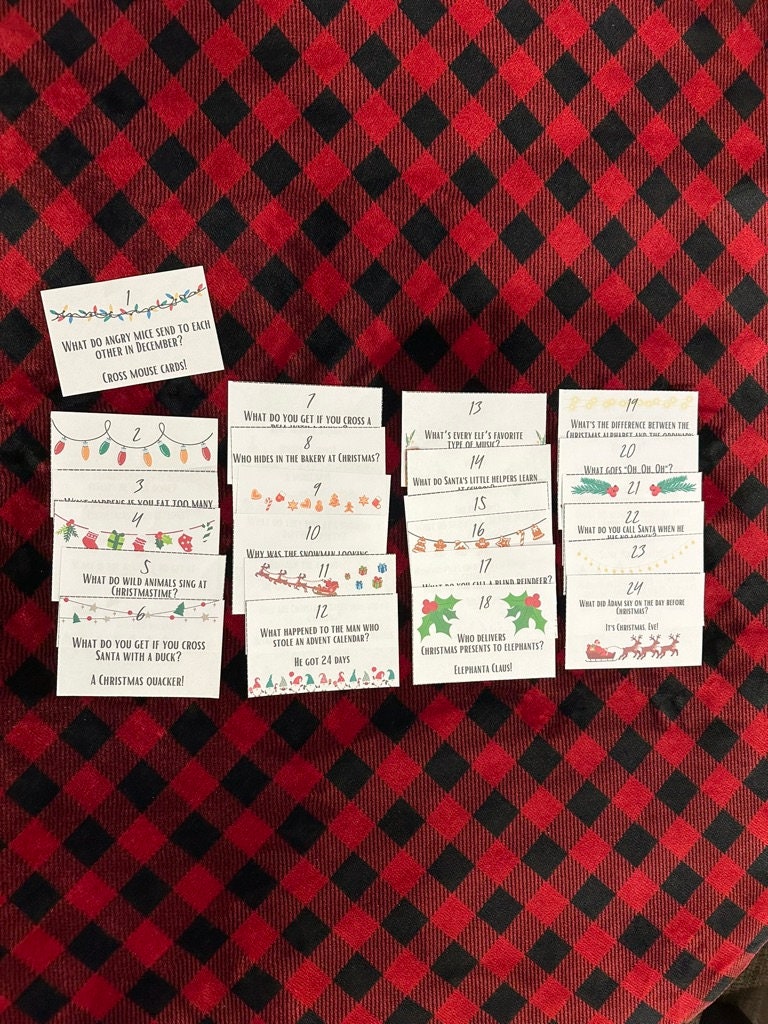 Printable Family Jokes Advent Calendar 24 Groaninducing Puns Etsy