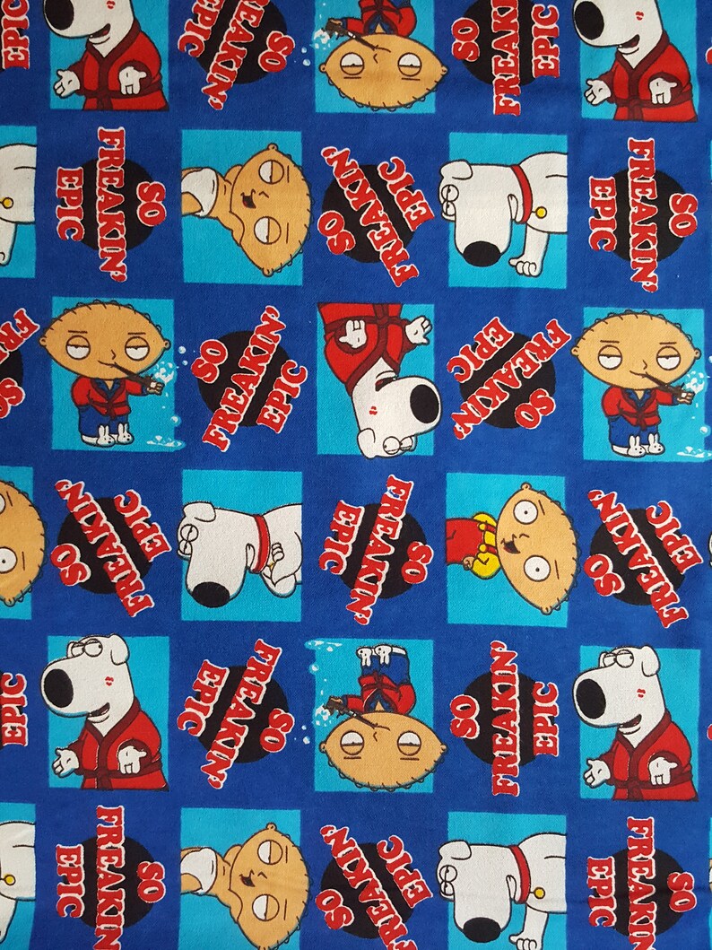Family Guy Flannel Fabric Cartoon Flannel Fabric Les Etsy