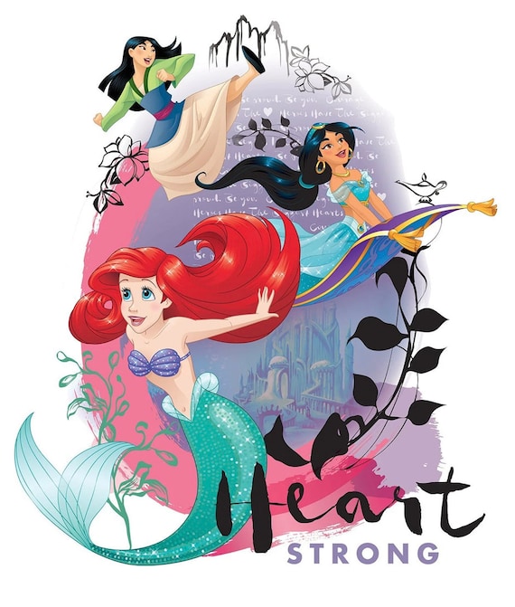 Disney Princess - Heart Strong - Panel - Cotton Fabric - Etsy