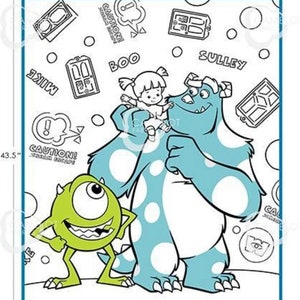 Monsters Color Me Panel - Cotton Fabric