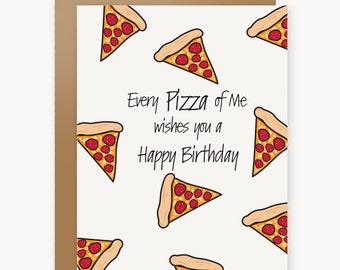 Happy Birthday Card Pizza Card Best Friend Birthday Card Friendship Birthday Card Food Card for Friend for Boyfriend for Girlfriend