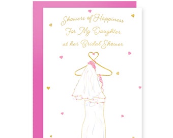 Bridal Shower Card for Daughter Bridal Shower Card Bride Gift Wedding Gown Bridal Shower Card Bride to Be Bridal Gift for Bride for daughter
