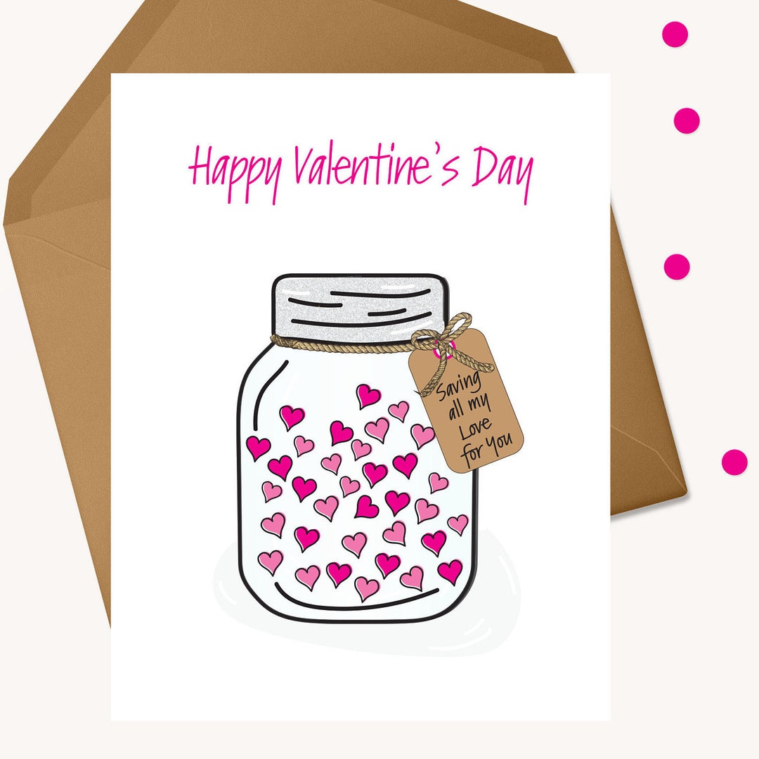 Valentine Card for Grandma Valentine Card for Grandchild Heart Card ...