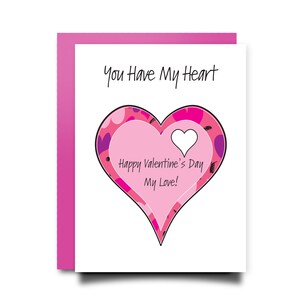 Valentine Card Love Card Romantic Heart Card for Husband Wife Card from Girlfriend Boyfriend Happy Valentine&#39;s Day My Love For Him For Her
