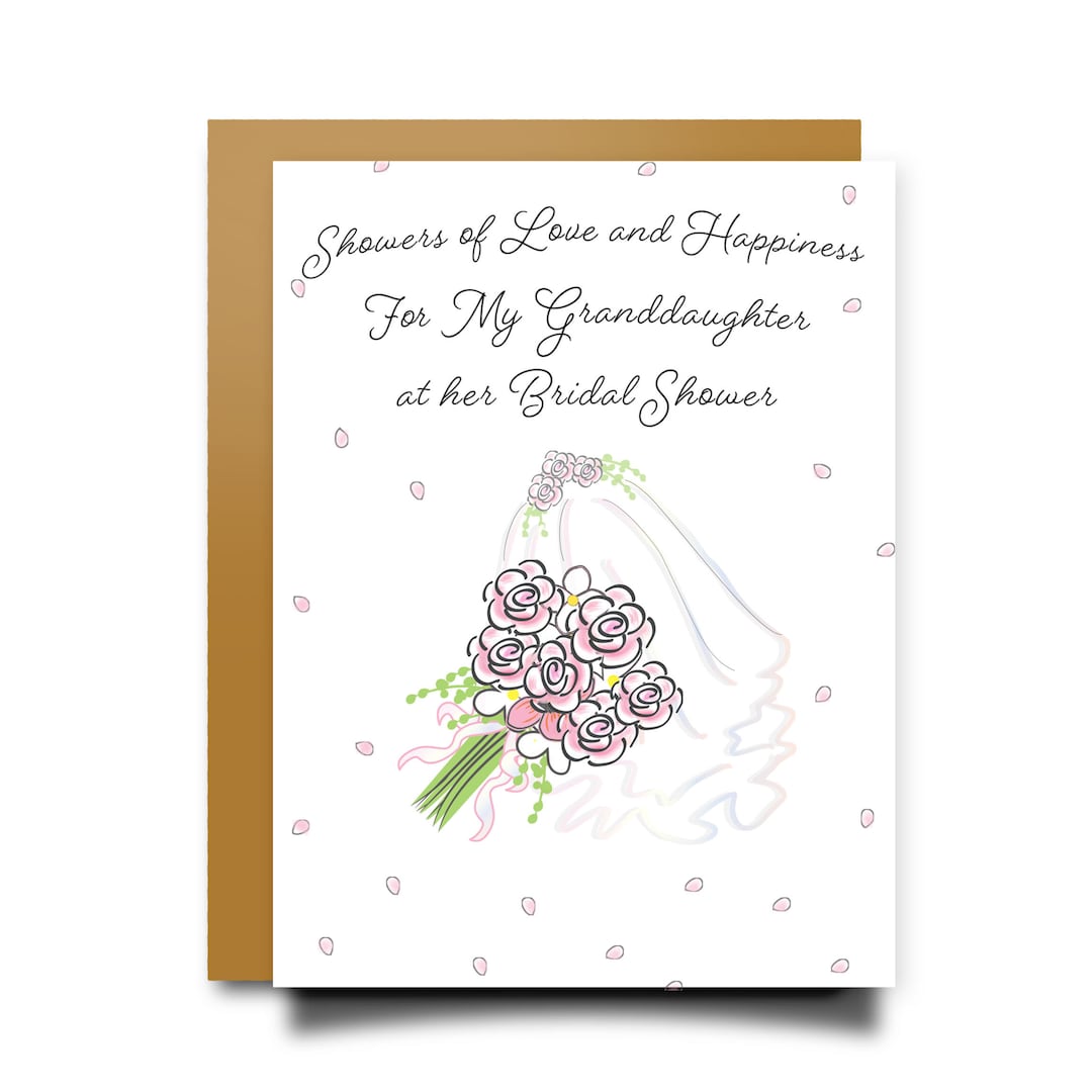Bridal Shower Card for Granddaughter Bride Gift Wedding Shower Card