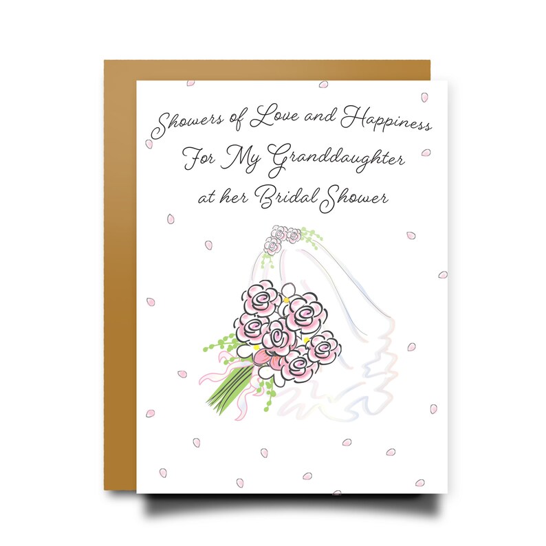 Bridal Shower Card for Granddaughter Bride Gift Wedding Shower Etsy