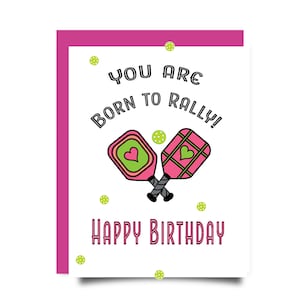 Pickleball Birthday Card Dinking of You Birthday Card Funny Birthday Card for Pickleball lover Card from Team for Her for him Pickleball