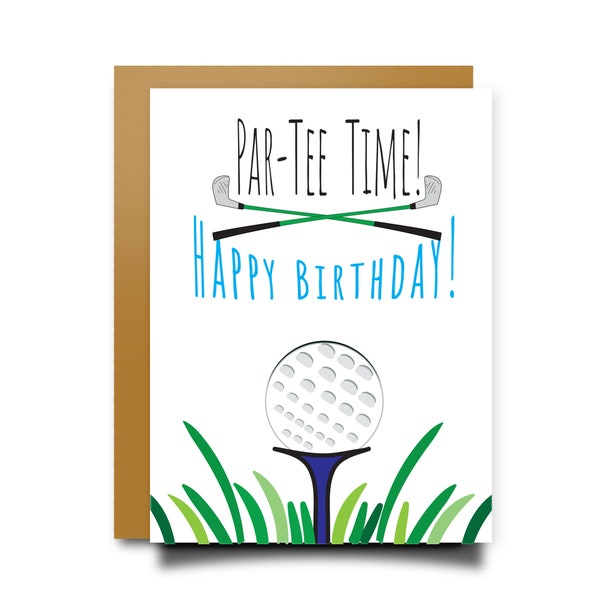 Golf Birthday Par Tee Golf Card Funny Birthday Card for Golfer from Team Card for Him for Her for Husband for Wife Golf Player Card