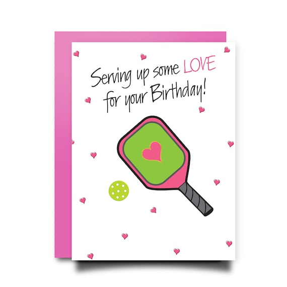 Pickleball Birthday Card Cute Birthday Card Funny Birthday Etsy