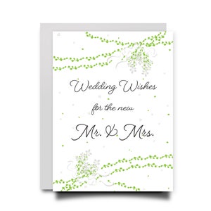 Wedding Card Wedding Day Personalized Floral Wedding Card for Couple Wedding Gift Mr & Mrs Card Wedding Gift Bride and Groom Congratulations