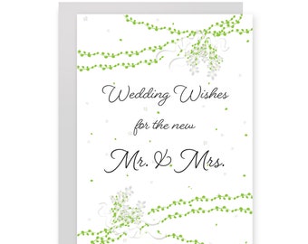 Wedding Card Wedding Day Personalized Floral Wedding Card for Couple Wedding Gift Mr & Mrs Card Wedding Gift Bride and Groom Congratulations