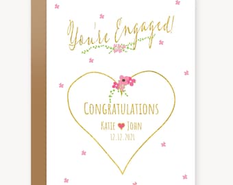 Engagement Card Personalized Engagement Card Cute Engagement Card For Engagement Card For Bride Card Gift for Newly Engaged Congratulations
