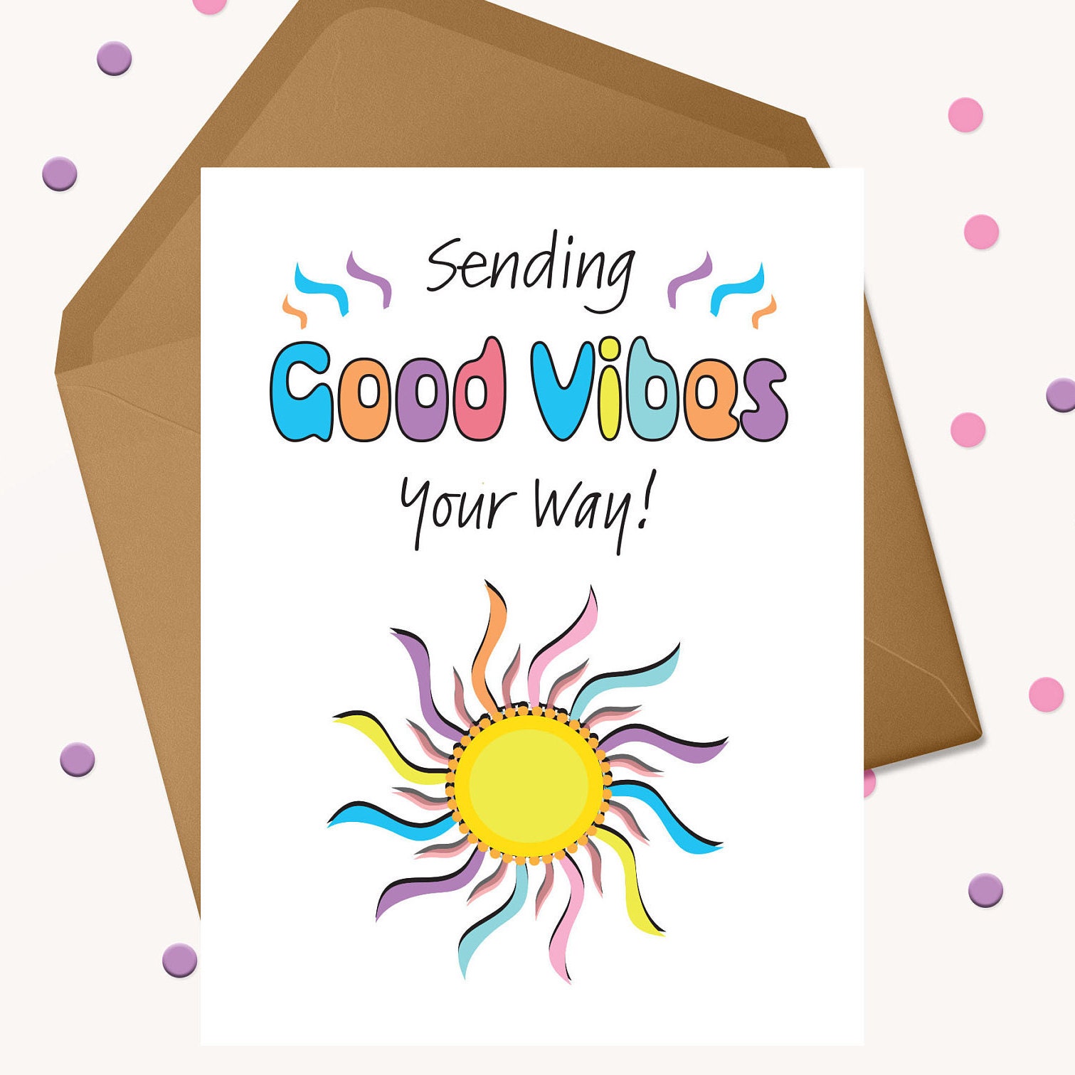 Good Vibes Card Get Well Card Sending Good Vibes Wellness Card Etsy