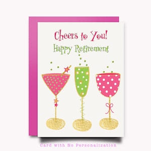 Personalized Retirement Card Happy Retirement Card Cheers to You Retiring Card Leaving Work Card Congratulations  on Your Retirement Card
