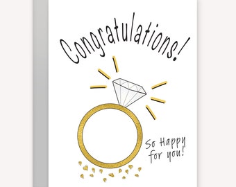 Engagement Card Engagement Ring Card Cute Engagement Card For Engagement Card For Bride Card Funny Gift for Newly Engaged Congratulations