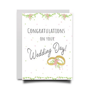 Wedding Card Wedding Day Personalized Floral Wedding Card for Couple Wedding Gift Mr & Mrs Card Wedding Gift Bride and Groom Congratulations