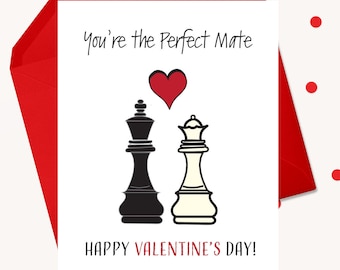Perfect Mate Valentine Card Chess Themed Valentine Romantic Love Card for Husband Wife Card from Girlfriend Boyfriend Sexy Valentine Card