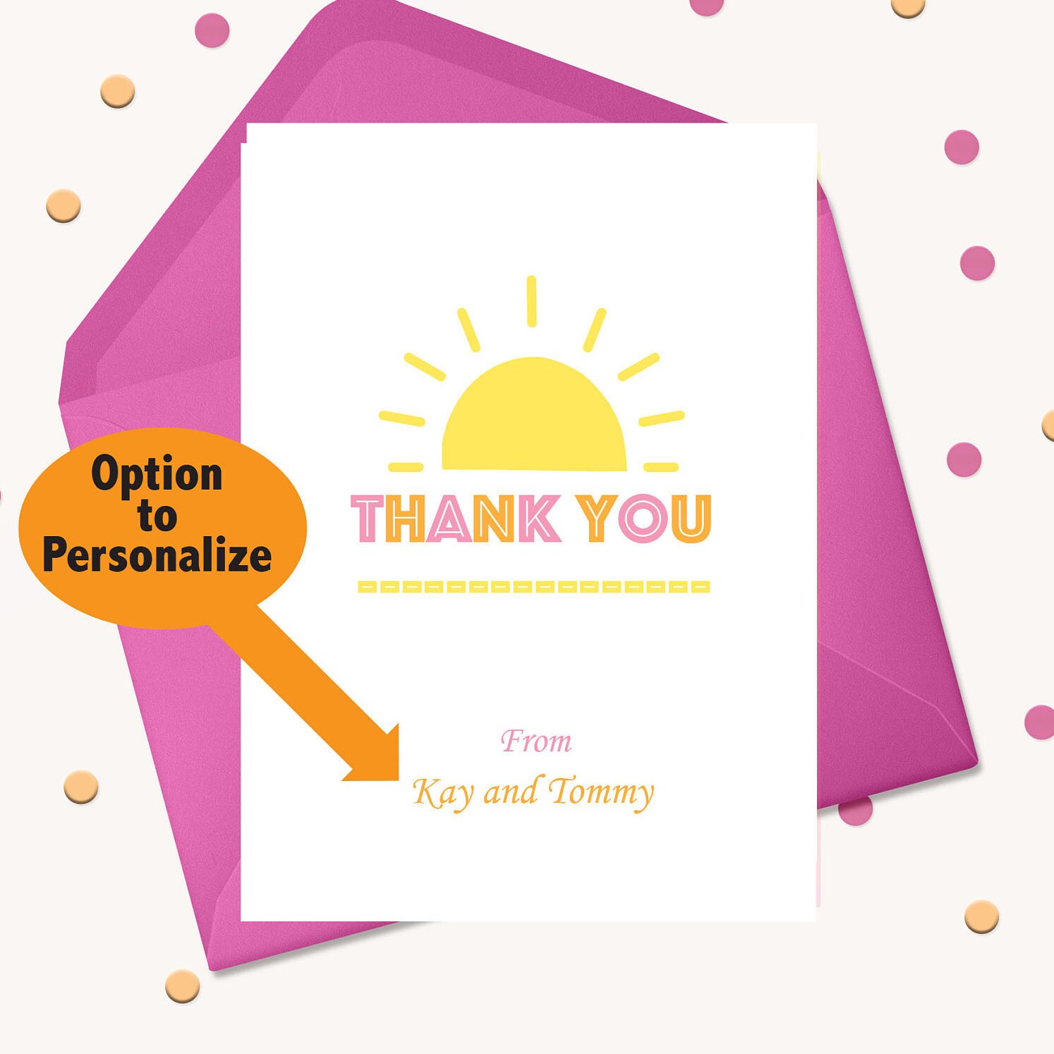 Cute Thank You Cards Custom Sunshine Thank You Personalized Etsy