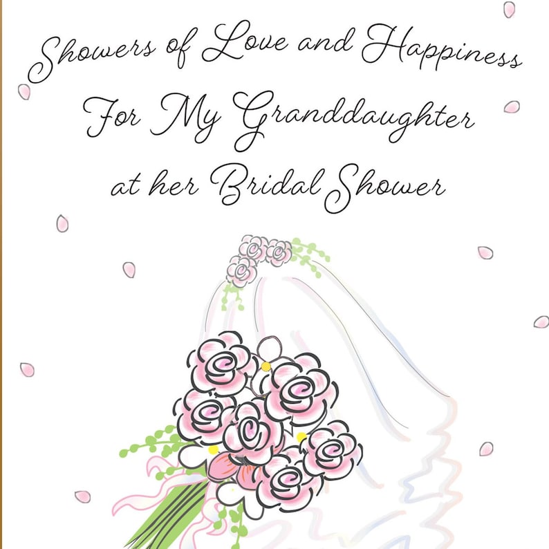 Bridal Shower Card for Granddaughter Bride Gift Wedding Shower Etsy