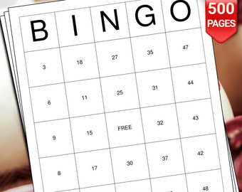 Classic Numbers 1-50 Bingokarten - 500 Seiten zum Herunterladen und Drucken