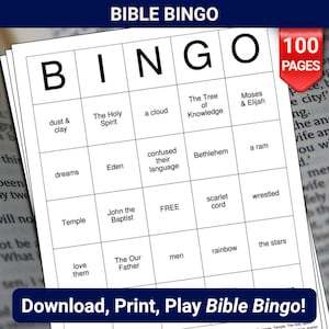 Tarjetas de bingo bíblico: 100 páginas para descargar e imprimir