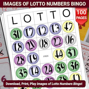 Images of Lotto Numbers Bingo Cards - 100 Pages to Download and Print