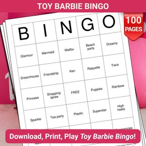 Carte giocattolo Barbie Bingo - 100 pagine da scaricare e stampare