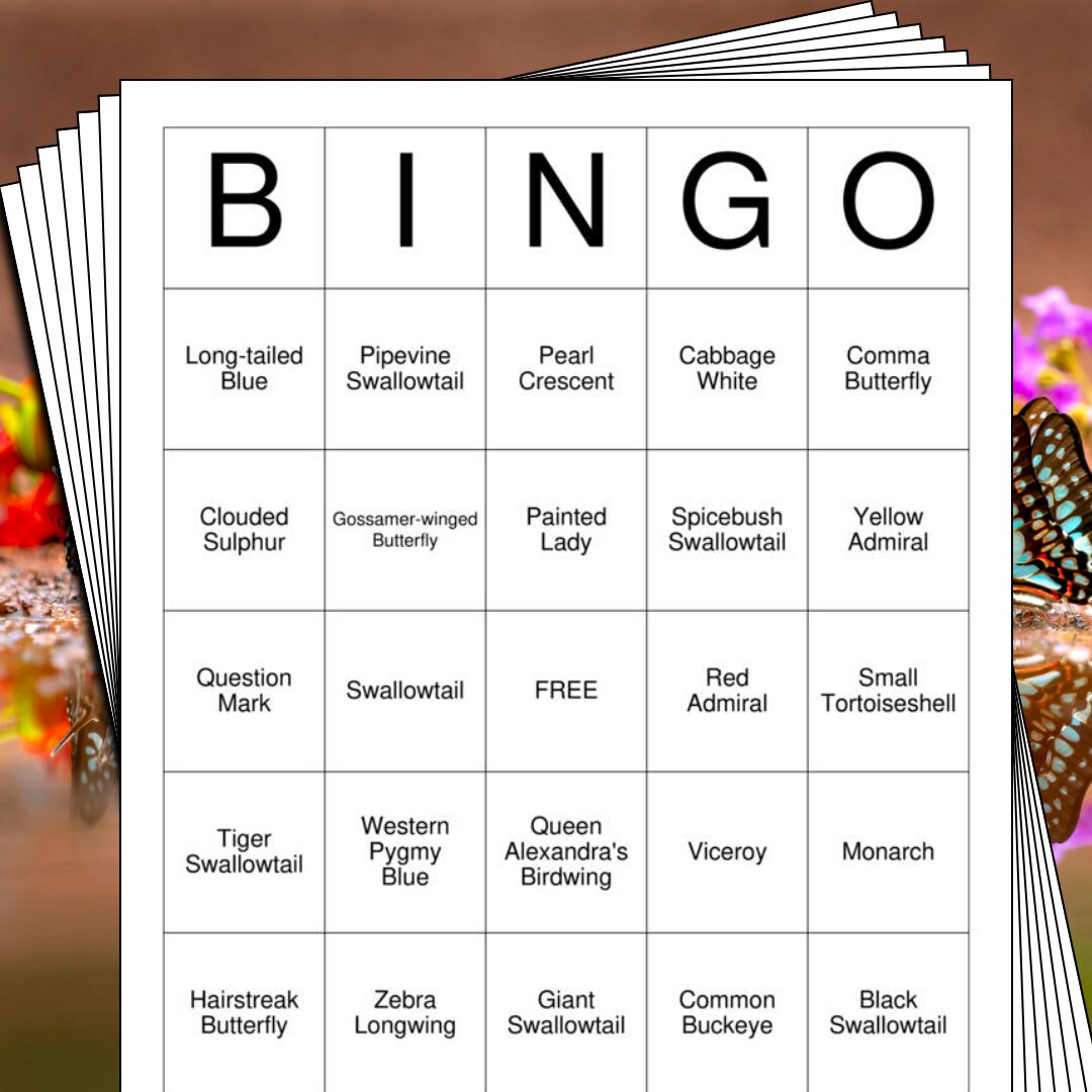 Butterfly Bingo Cards 100 Pages to Download and Print - Etsy