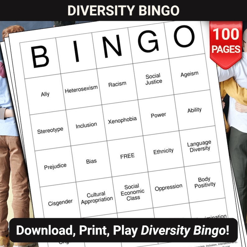 Diversity Bingo Cards 100 Pages to Download and Print Etsy Diversity Bingo Cards 100 Pages to Download and Print Etsy