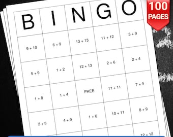 Addition BINGO Printable Math Game - Etsy