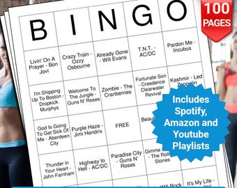 Workout Music Bingo Cards - 100 Pages to Download and Print