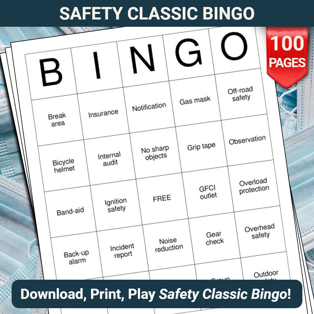 Safety Classic Bingo Cards - 100 Pages to Download and Print - Etsy