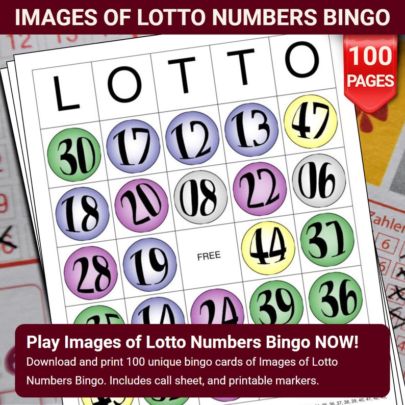 Images of Lotto Numbers Bingo Cards - 100 Pages to Download and Print ...