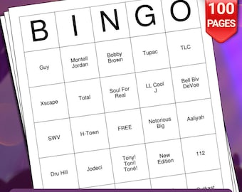 Trap R&B Bingo Cards - 100 Pages to Download and Print