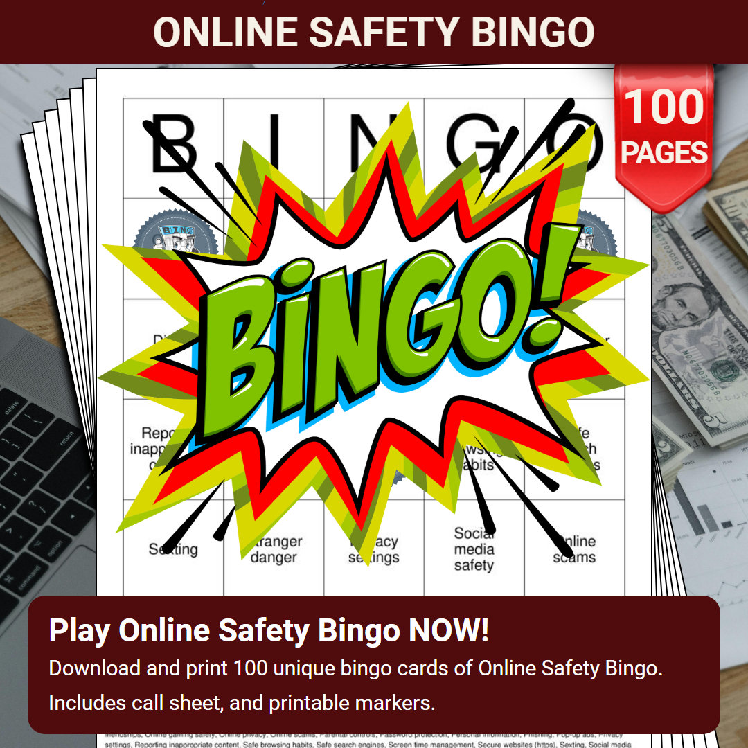 Online Safety Bingo Cards - 100 Pages to Download and Print - Etsy
