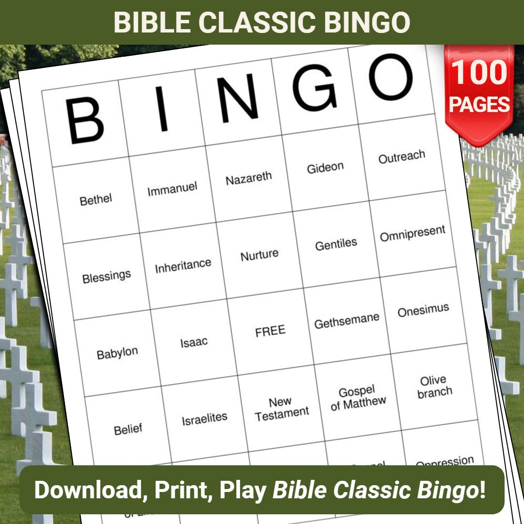 Bible Classic Bingo Cards - 100 Pages to Download and Print