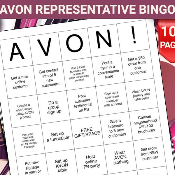 AVON Representative Bingo Cards - 100 Pages to Download and Print