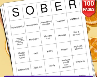 Recovery Bingo Cards - 100 Pages to Download and Print